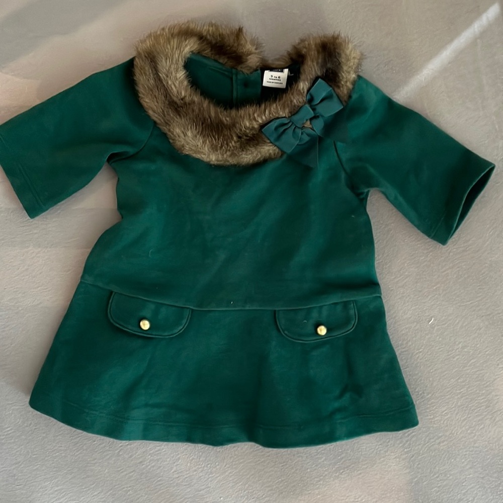 Janie & Jack faux fur collar dress